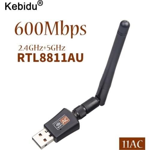 Kebidu USB WIFI Wireless Ethernet network card USB WiFi 5Ghz 2.4Ghz 600Mbps Adapter for Windows XP Win Vista Win 7