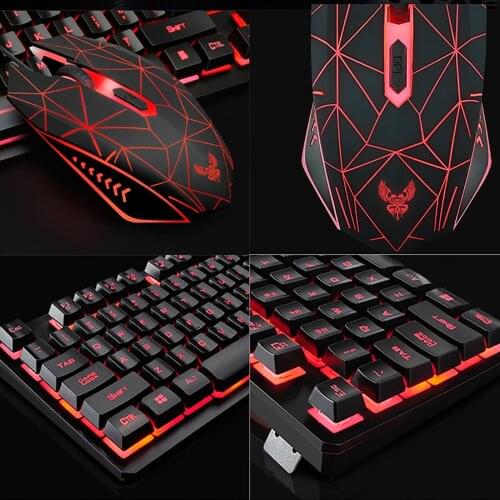 Gaming Keyboard Kit rgb Backlit Toetsenbord Muis Met Ergonomische Voor Pc Laptop Wired Mouse set Headphone With Mic Rgb Gaming
