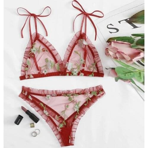 Sexy Bralette 3/4 Cup Bra Sets Underwear for Women Wire Free Thin Lingerie Set Breathable Comfortable Intimates Bras Set 2021