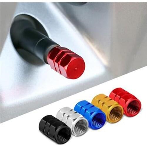 4pcs/set Aluminum Alloy Car Valve Cap Valve Cap Tire Valve Cap Universal Motorcycle Tire Dust Cover Auto Modification Accessorie
