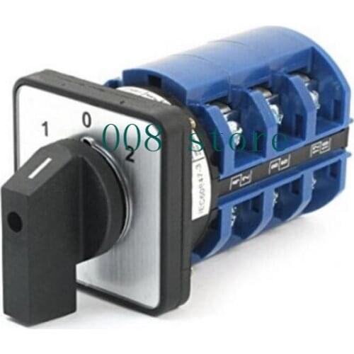 LW26-63/3 660V 20A 1-0-2 3 Position Panel Mounting Select Rotary Cam Changeover Switch