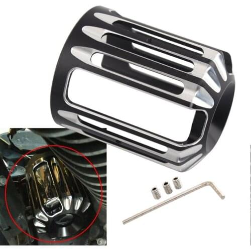 Motorcycle Black Machine Grid Billet Edge Cut Oil Filter Cover For Harley Sportster 883 1200 XL Touring Softail Dyna