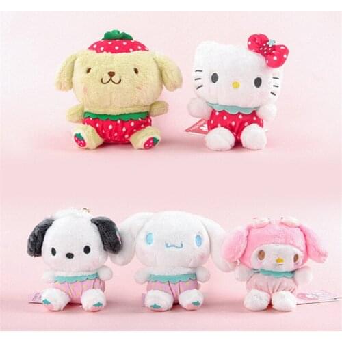 25Cm Hellow Kittys Sanrio Melody Kawaii Plush Toys Cartoon Movie Periphery Cut Stuffed Plush Doll for Girl Halloween Gift Kids