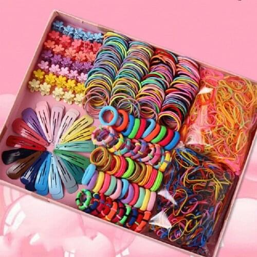 Girls hairpin rubber band combination set, Creative headdress set for school party use