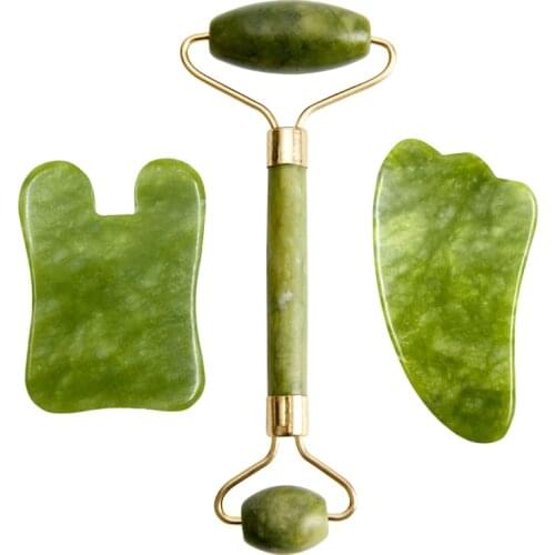 Jade Face Massager Gua Sha Jade Roller Face Roller Massager for Face Thin Face Lift Anti Wrinkle Facial Beauty Skin Care Tools