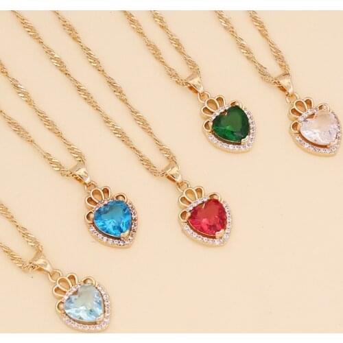 New product from Japan and South Korea multicolor rhinestone love necklace for women 2021 sweet temperament tide clavicle chain