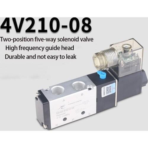 Reversing valve 4V130C-06 12V 4V130E-06 24V 4V230C-08 110/220VTwo-position five-way solenoid valve 4V series