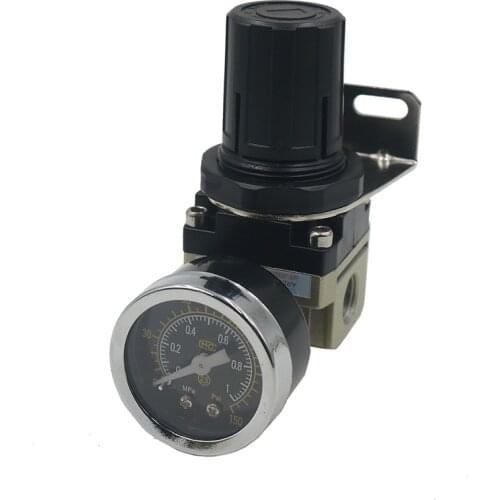 Pneumatic 1/4 Inch Air Filter Pressure Regulator Pressure Regulating Valve Air Tool Compressor Filter with Gauge AR2000-2
