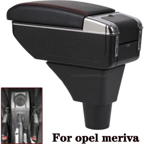 For Opel Meriva Armrest Box Central Store Content Storage Box with Cup Holder Ashtray USB Interface