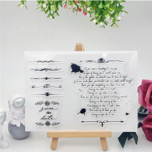 11*16CM Love Poems Transparent Clear Stamps / Silicone Seals Roller Stamp For DIY Scrapbooking Photo Album/Card Making