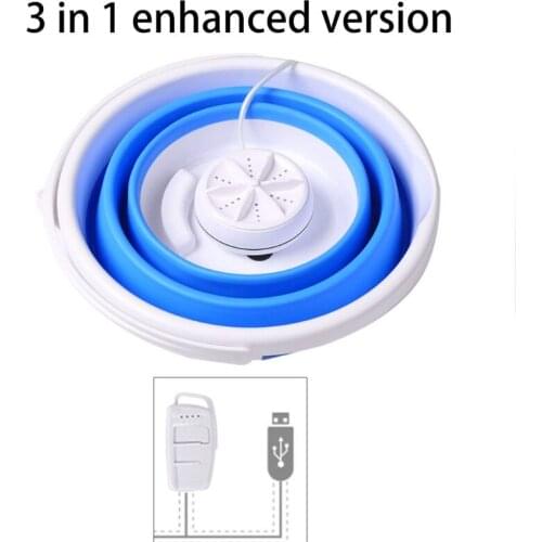 Foldable Mini Washing Machine Rotating Ultrasonic Turbines Washer USB Charging Laundry Clothes Cleaner for Home Travel