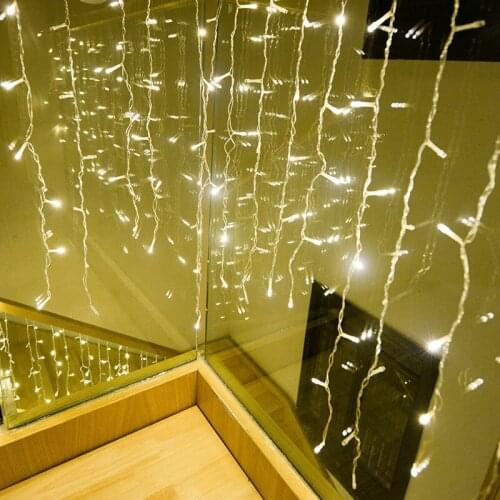 3.5m 5m Christmas Garland LED Curtain Icicle String Lights Droop AC 220V Garden Street Outdoor Decorative Holiday Light Decor