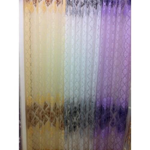 CS 111 European style rustic sheer rideau jacquard modern tulle Curtain fabric drape for kitchen decorative Curtain fabrics