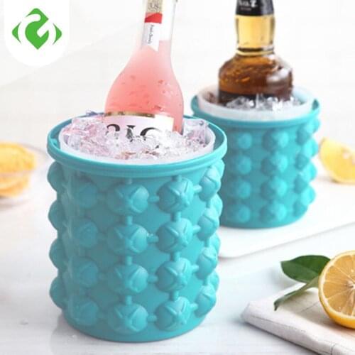 Silicone Ice Bucket Champagne Whisky Beer Ice Cube Maker Portable Bucket Wine Ice Cooler Beer Kitchen Tools Kitchen Accessorie