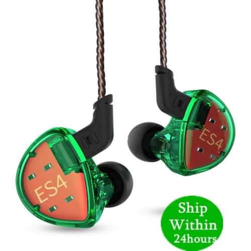 KZ ES4 1DD+1BA Hifi Sport In-ear Earphone Dynamic Driver Noise Cancelling Headset Replacement Cable AS10 ZS10 BA10 ZST ZS6 ZSN