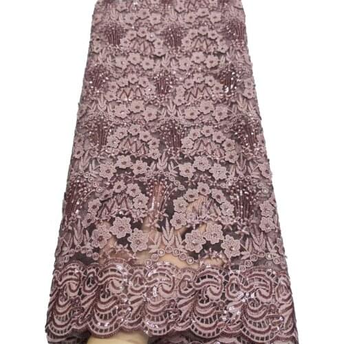Light Brown (7 Colors)YTB151 African French Lace with sequins,Big French lace,African Lace fabric,embroidery lace,5y/ LOT