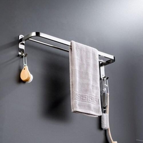 Towel Rack Towel Holder Wall Mounted Towel Hanger Single Rod Double Rod With Hook Bathroom Accessories 304 Stainless Steel