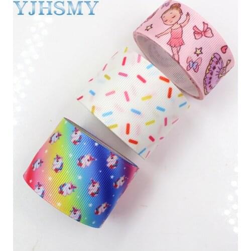 YJHSMY,G-18815-947,25 mm/38 mm 5 Yards Cartoon Ribbons Thermal transfer Printed grosgrain Wedding Accessories DIY material