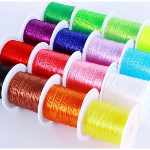 DIY Jewelry Accessories Multicolor Crystal Flat Elastic Thread Beads Color Transparent Wear Bracelet Rubber Band 9meter
