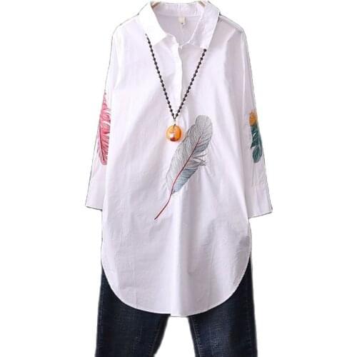 ZWTY Women's Shirts With Embroidery