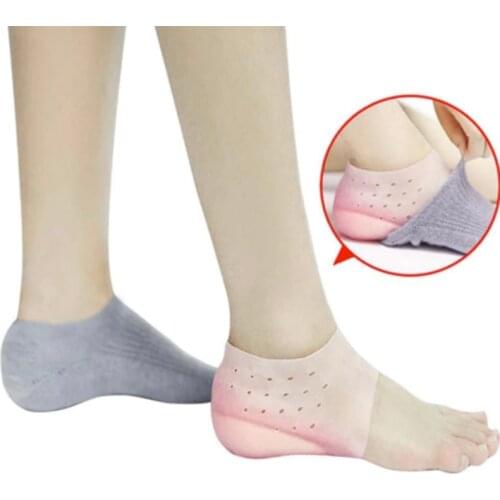 1Pair Invisible Height Increased Insole Silicone Heel Socks for Women Men insoles 2-4cm insoles for plantar fasciitis shoe sole