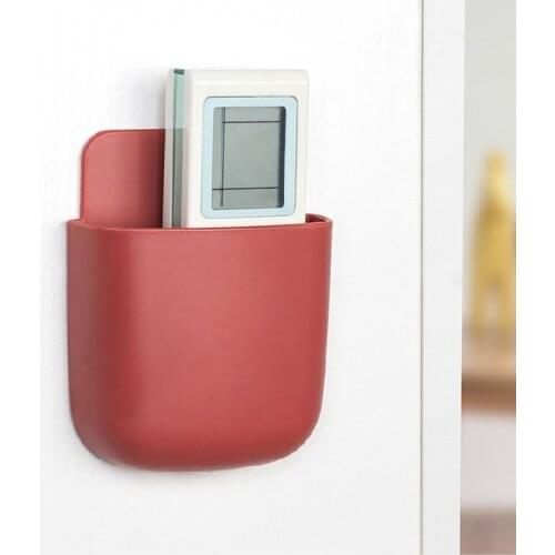 1pcs Storage Box Remote Control Air Conditioning Storage Box Mobile Phone Holder Container Wall Mounted home storage Organizer