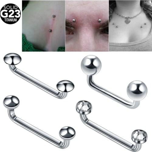 10pcs/lot G23 Titanium Piercing Micro Dermal Anchors Titanium Barbell Piercings Internal Thread Barbell Surface Bar Body Jewelry