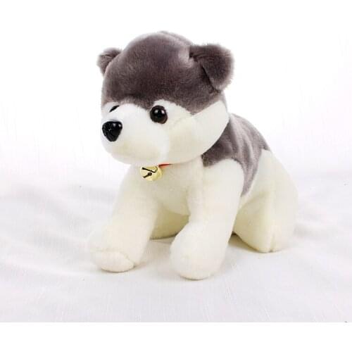 20cm gray husky dog with bell,soft plush toy ,baby toy birthday gift h2043