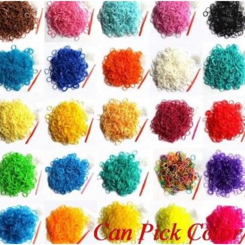 600 bands+24 S-Clips/pack Elastic Rubber Family Candy Colorful Bracelet Loom Bands Multy DIY Silicone Refills jewelry xg3453