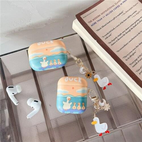 For Airpods 2 1 Cartoon duck soft Earphones Case For Airpods 12 pro 3 Bluetooth Wireless Earphone Protective Skin Cover Box