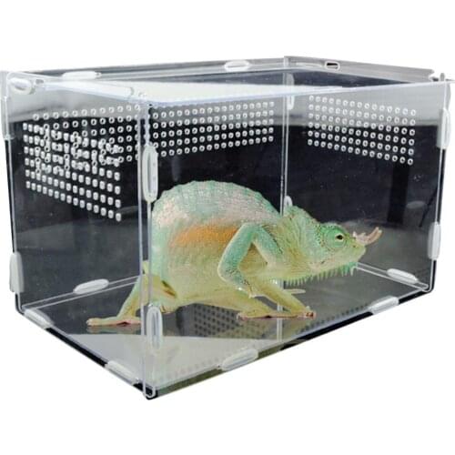 Reptile Breeding Box Lizard Centipede Spider Chameleon Terrarium Ornamental Box Acrylic Terrarium Transparent Box Pet Supplies