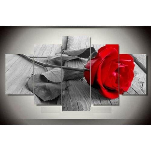 Full Square 5D DIY Diamond Painting red Rose Orchid Still life Diamond Embroidery Cross Stitch Mosaic Sticker Home Decor 5pcs