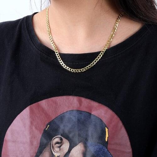 4.83mm width Hip Hop 18K Gold 100% Authentic 925 Sterling silver Curb Cuban Chain necklace Mens Women C-F247F