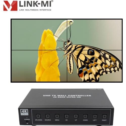 LINK-MI TV04P 4-Channel Video Wall controller 4K@60Hz 2x2 1x2, 1x3, 1x4, 4x1, 3x1, 2x1 HDMI DP inputs PIP