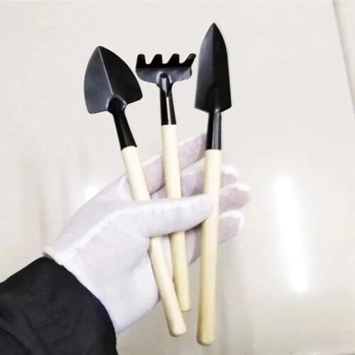 3PCs/Set Shovel Rake Spade Planting Tools Home Garden Tool Metal Head Balcony Home-grown Mini Digging Suits
