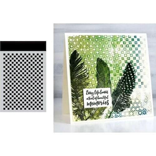 Small Stencil Checkered 2021 Arrival New DIY Metal Cutting Stencil Diary Scrapbooking Easter Craft Engraving Making
