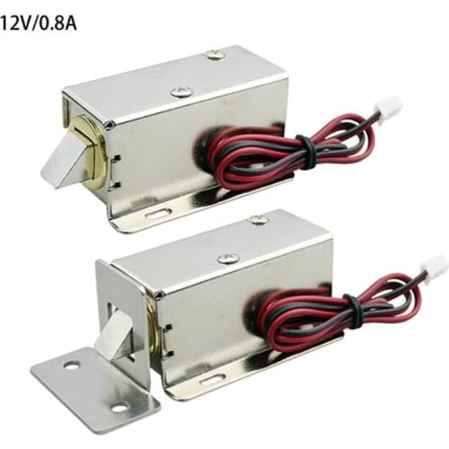 DC12V 0.8A Metal Electric Magnetic Lock Solenoid Door Storage Cabinet Bolt Drawer File Electronic Lock Access Control Accessorie