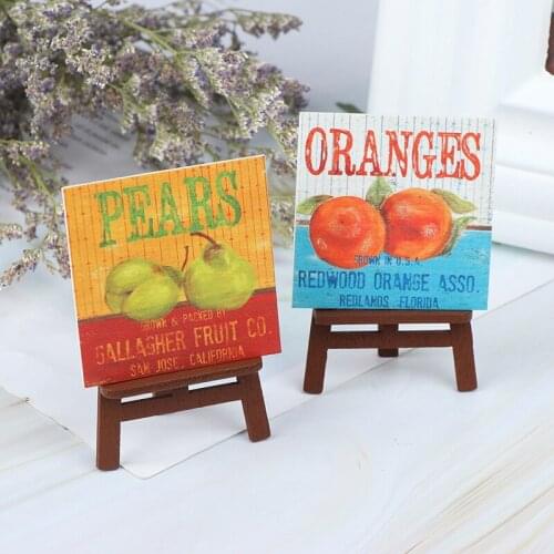 1:12 Mini Wood Painting Easel Doll Accessories Furniture Toy Collectible Gift For Kids Doll House Miniature