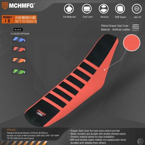 Motorcycle Pro Ribbed Rubber Artificial leather Gripper Soft Seat Cover For HONDA YAMAHA SUZUKI KAWASAKI KTM Dirt Bike Off Road