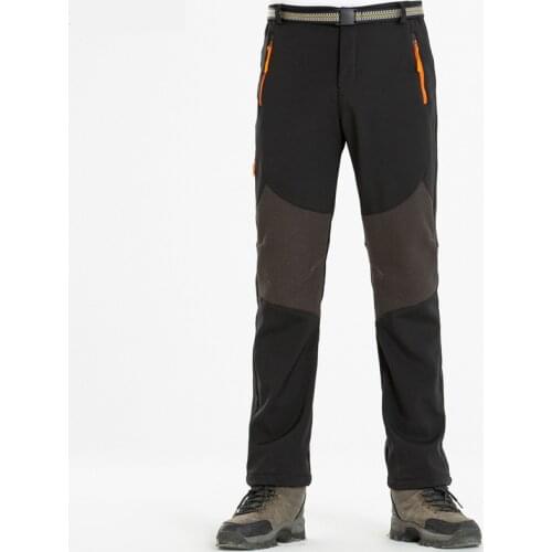 2019 Men Outdoor Soft shell Waterproof Pants Winter Skiing Breathable Keep Warm Trousers Men Sports Camping Fishing Pants 18109