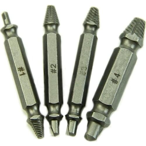 4X Screw Extractor Drill Bits Guide Set Broken Bolt Remover Easy Out #1 #2 #3 #4