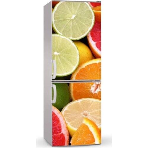 Fridge Sticker Lemon Orange Slices Refrigerator Dishwasher Door Wrap Kitchen Wallpaper Accessories Modern 3d Wall Stickers