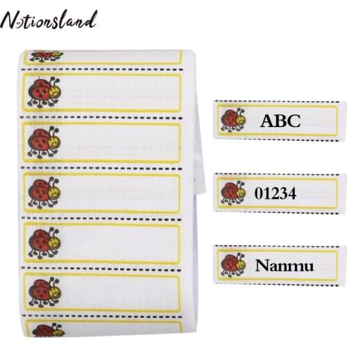 100/200pcs White Washable Iron on Name Labels Bee Pattern Labels Fabric Tags Marker Set for Clothes Accessories