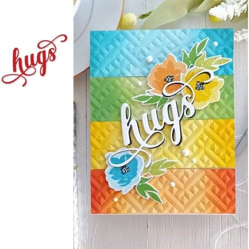 Fancy Hugs Letter Metal Cutting Die Scrapbook Embossed Paper Card Album Craft Template Cut Die Stencils New for 2021 Arrive