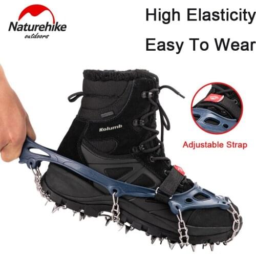 Naturehike Non-slip Crampons 10/25 Teeth Stainless Steel Ice Claw Outdoor Climbing Snow Claw Shoe Covers Multipurpose Tools