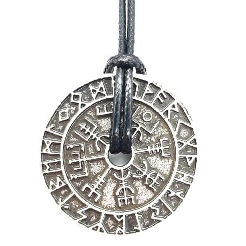 Nostalgia 10Pcs Viking Odin Symbol Norse Runic Pendant Runes Jewelry Necklace Men Vegvisir Compass Amulet Talisman