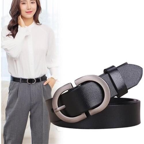 Maikun Fashion Jeans Genuine Leather Womens Belt 2021 New Cowhide Double C Alloy Pin Buckle Belts