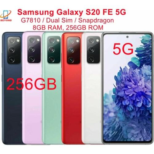 Samsung Galaxy S20 FE 5G G7810 Dual Sim 256GB ROM 8GB RAM 6.5" Snapdragon 865 NFC Octa Core Original 5G Cell Phone