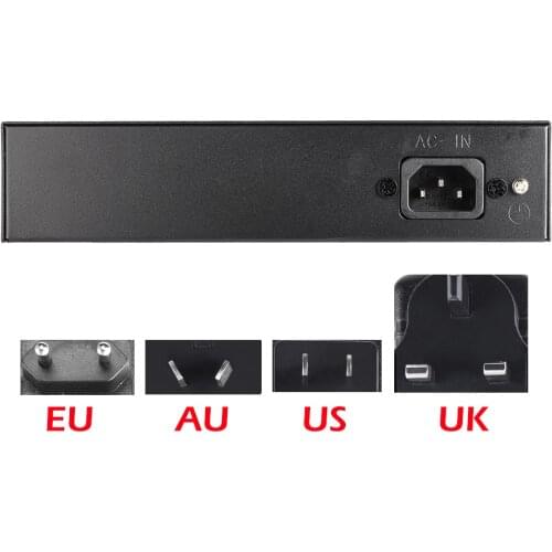 48V-52V 4CH Network POE switch Ethernet 10/100Mbps Ports IEEE 802.3 af/at Suitable for IP camera/Wireless AP/CCTV camera system