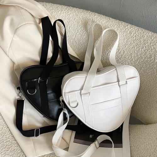 Fashion Women Messenger Bag Love Shaped PU Handbag Street Travel Shoulder Packs Casual Youth Ladies Simple Versatile Bag